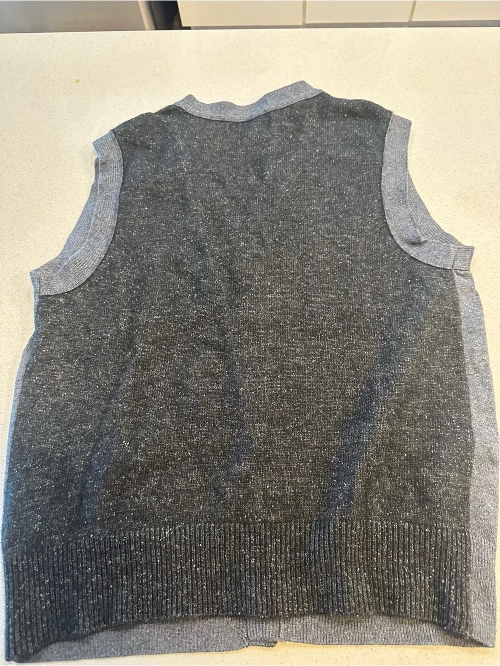 Banana Republic Men's Charcoal Gray Button-Up Knit Vest